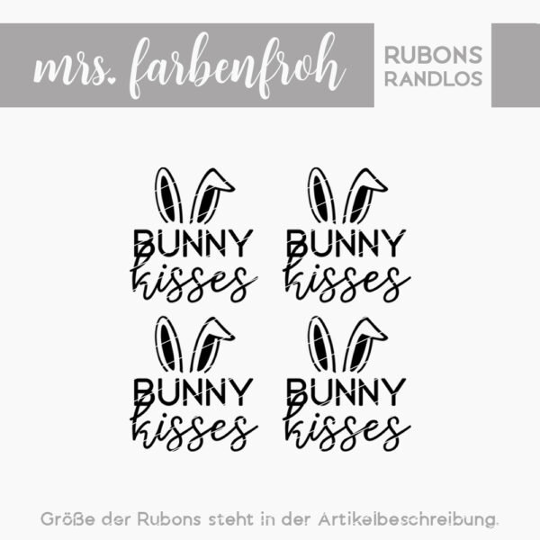 Rub-On Sticker Bunny kisses 01, Rubon, Randlos, Rub Ons, Rubbelsticker, für Glas, Holz, Raysin u.v.m.