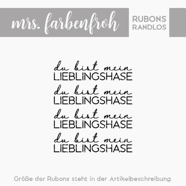 Rub-On Sticker Du bist mein Lieblingshase 01, Rubon, Randlos, Rub Ons, Rubbelsticker, für Glas, Holz, Raysin u.v.m.