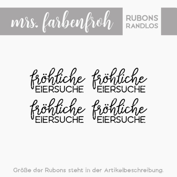 Rub-On Sticker Fröhliche Eiersuche 01, Rubon, Randlos, Rub Ons, Rubbelsticker, für Glas, Holz, Raysin u.v.m.