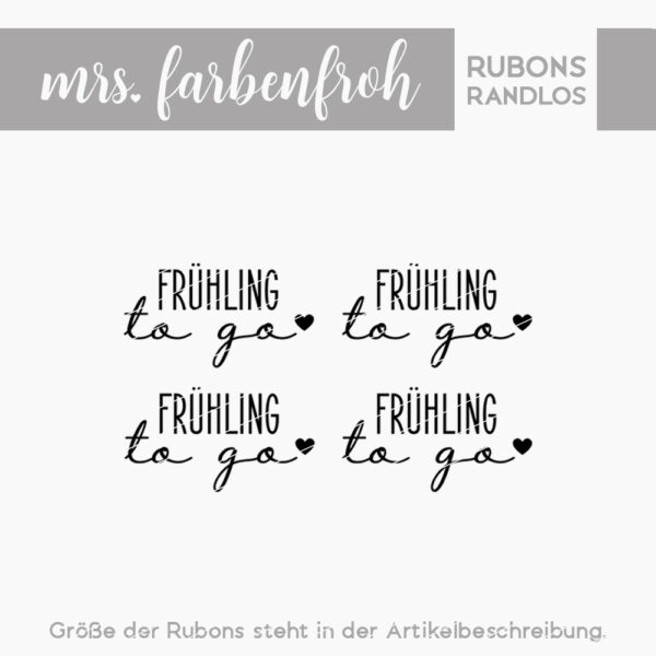 Rub-On Sticker Frühling to go 01, Rubon, Randlos, Rub Ons, Rubbelsticker, für Glas, Holz, Raysin u.v.m.