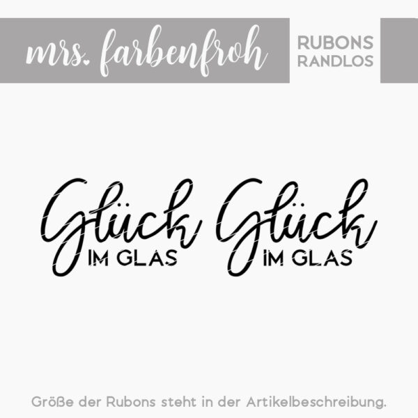 Rub-On Sticker Glück im Glas 01, Rubon, Randlos, Rub Ons, Rubbelsticker, für Glas, Holz, Raysin u.v.m.