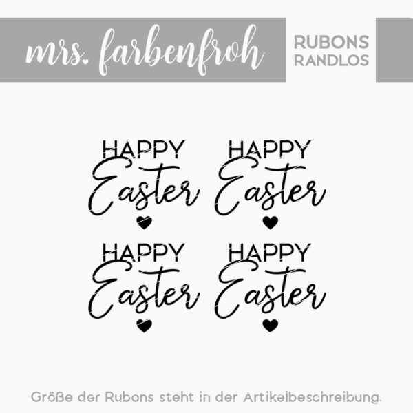 Rub-On Sticker Happy Easter 01, Rubon, Randlos, Rub Ons, Rubbelsticker, für Glas, Holz, Raysin u.v.m.