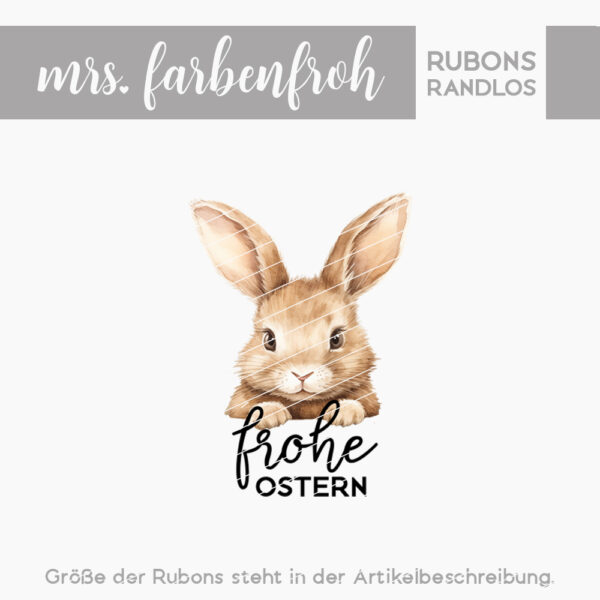 Rub-On Sticker Hase Frohe Ostern 01, Rubon, Randlos, Rub Ons, Rubbelsticker, für Glas, Holz, Raysin u.v.m.