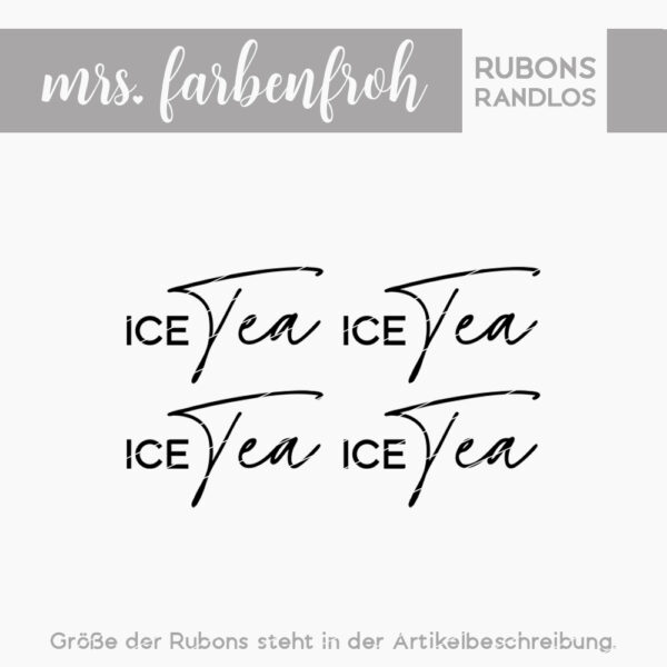 Rub-On Sticker Ice Tea 01, Rubon, Randlos, Rub Ons, Rubbelsticker, für Glas, Holz, Raysin u.v.m.