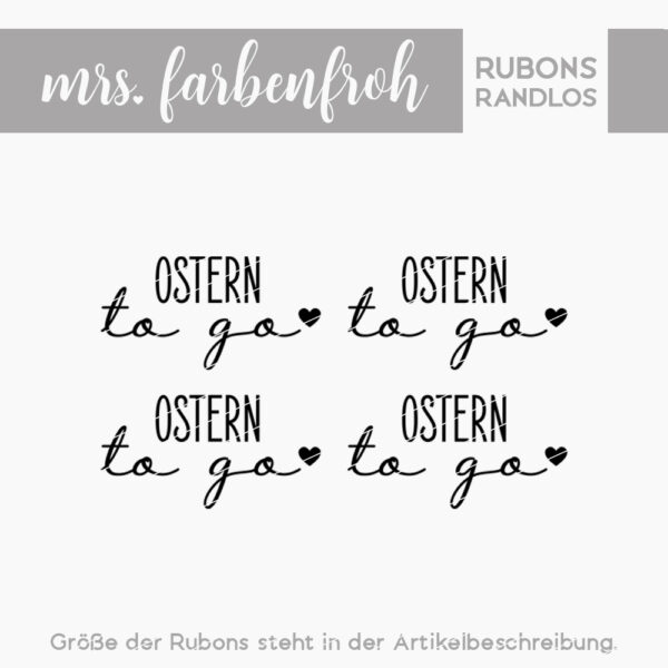 Rub-On Sticker Ostern to go 01, Rubon, Randlos, Rub Ons, Rubbelsticker, für Glas, Holz, Raysin u.v.m.