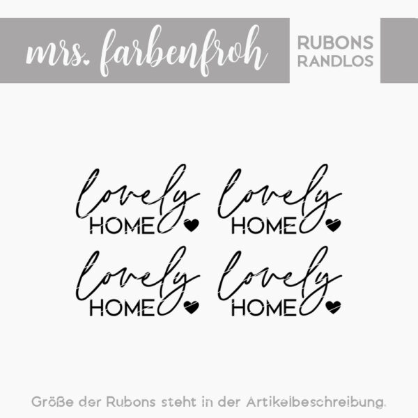 Rub-On Sticker Lovely Home 01, Rubon, Randlos, Rub Ons, Rubbelsticker, für Glas, Holz, Raysin u.v.m.